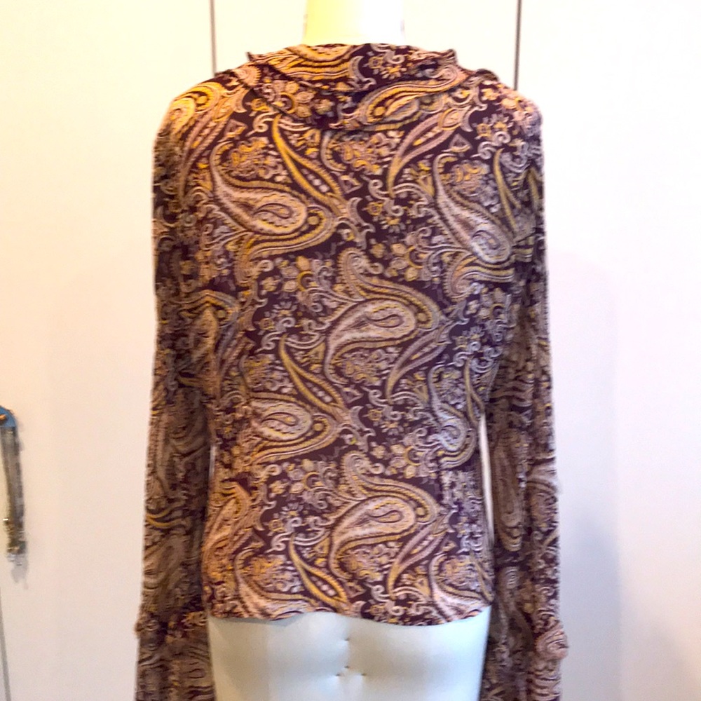 Lucky Brand sheer paisley blouse NWOT - Picture 4 of 10